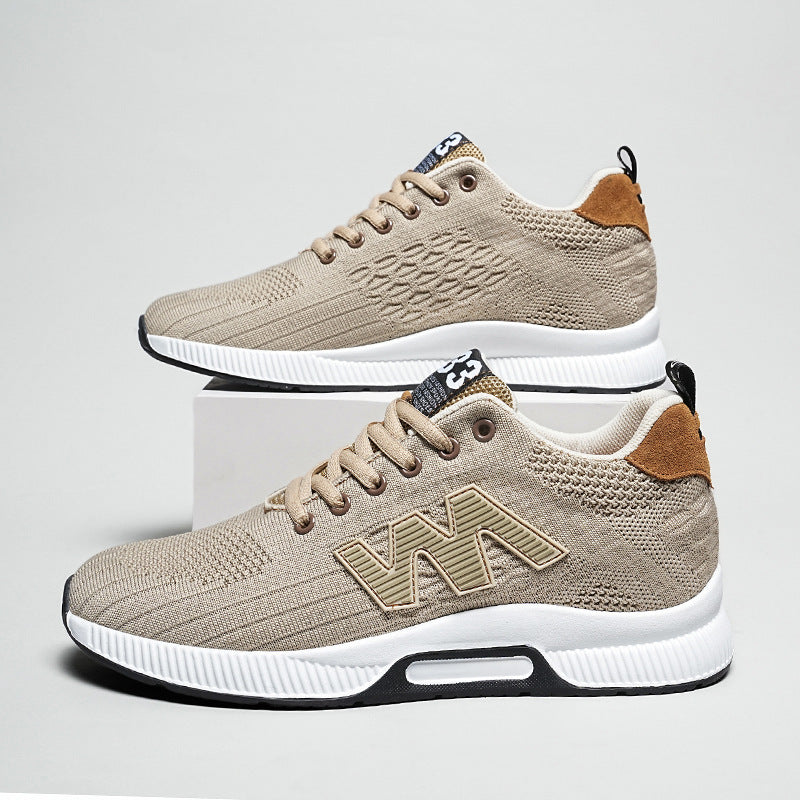 Men's Elevator Large Size Flying Woven Height Increasing Men's Sports Shoes