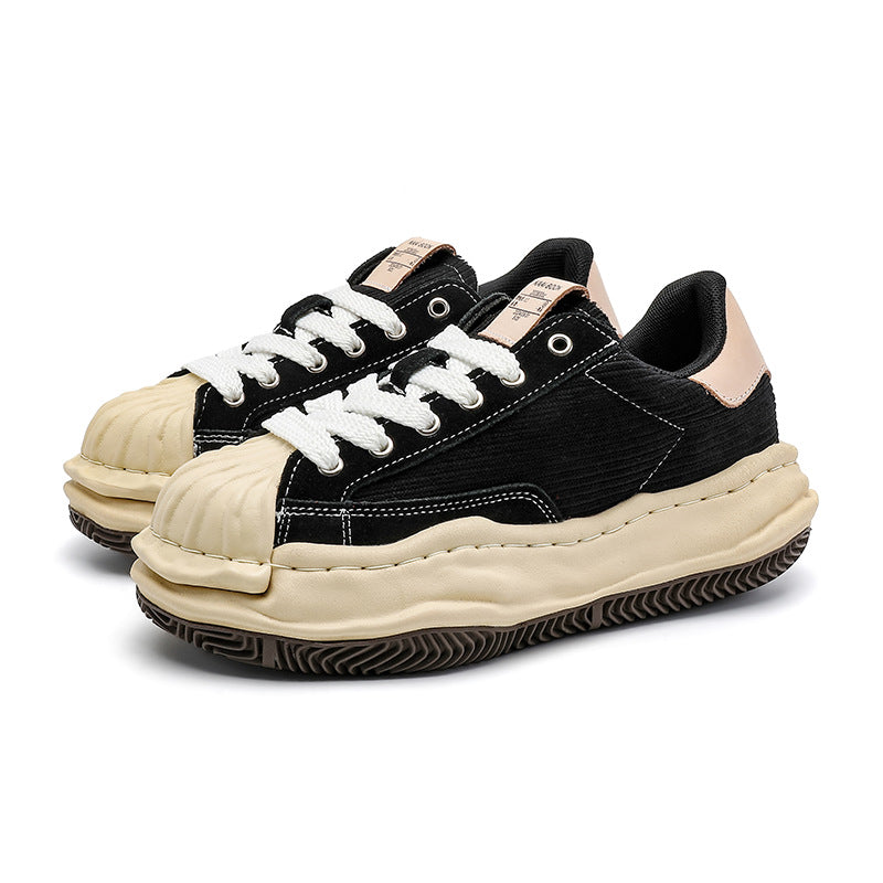 Women's & Men's Niche Retro Design Corduroy Shell Toe Men's Board Shoes