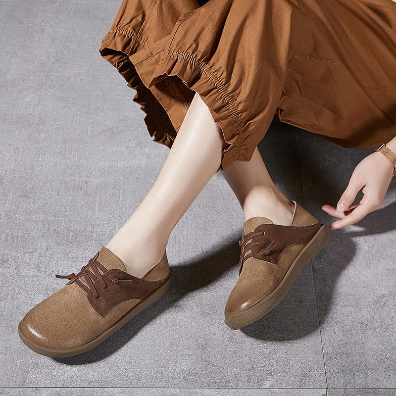 Women's & Men's Handmade Retro Round Toe Elastic Band Flat Soft Men's Shoes