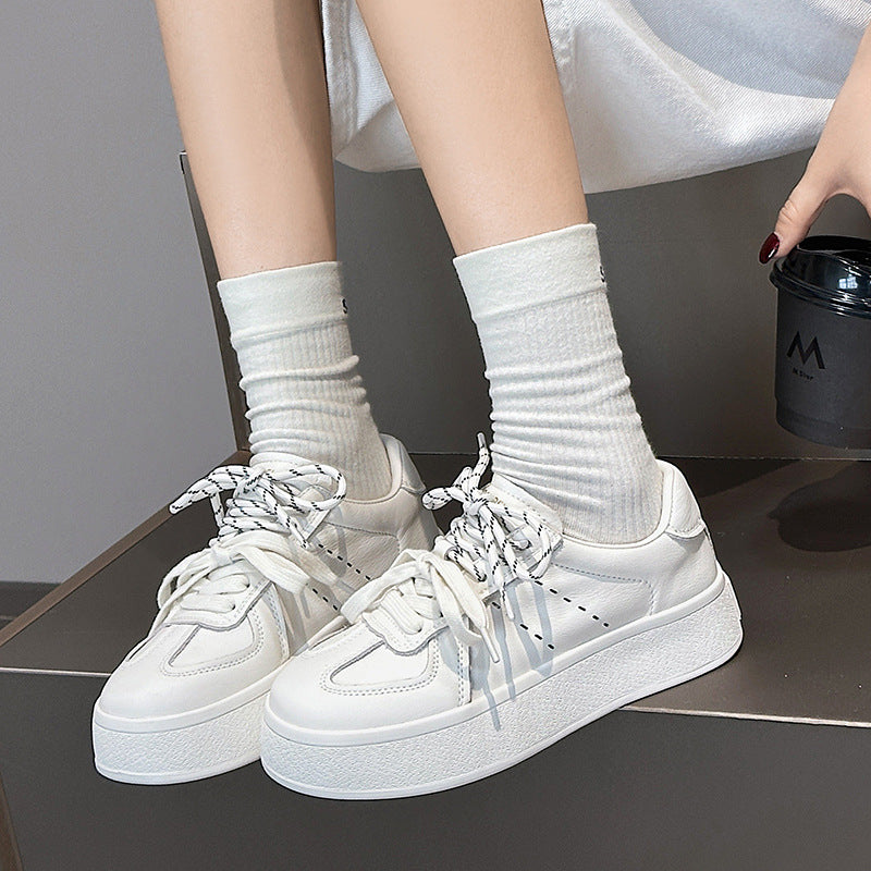 Women's Spring White Platform Small Single-layer Live Women's Casual Shoes