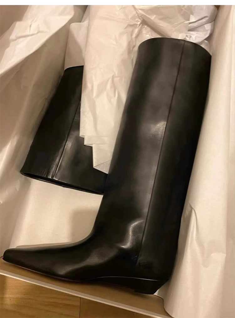 Women's Black Knight Pointed Toe Below The Boots