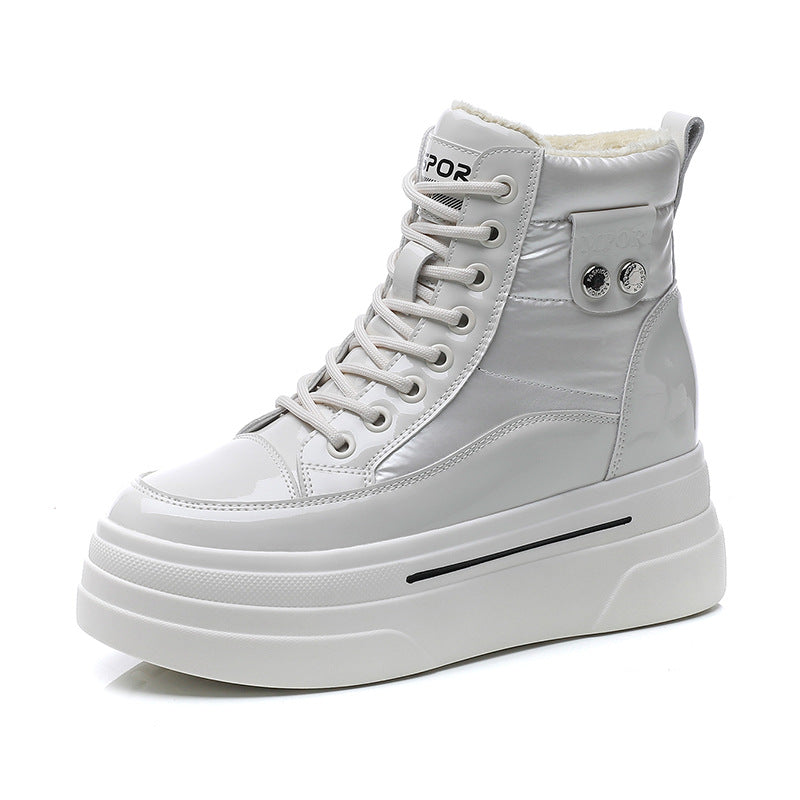 Women's Winter Cotton Platform With Hidden Fleece-lined Snow Boots