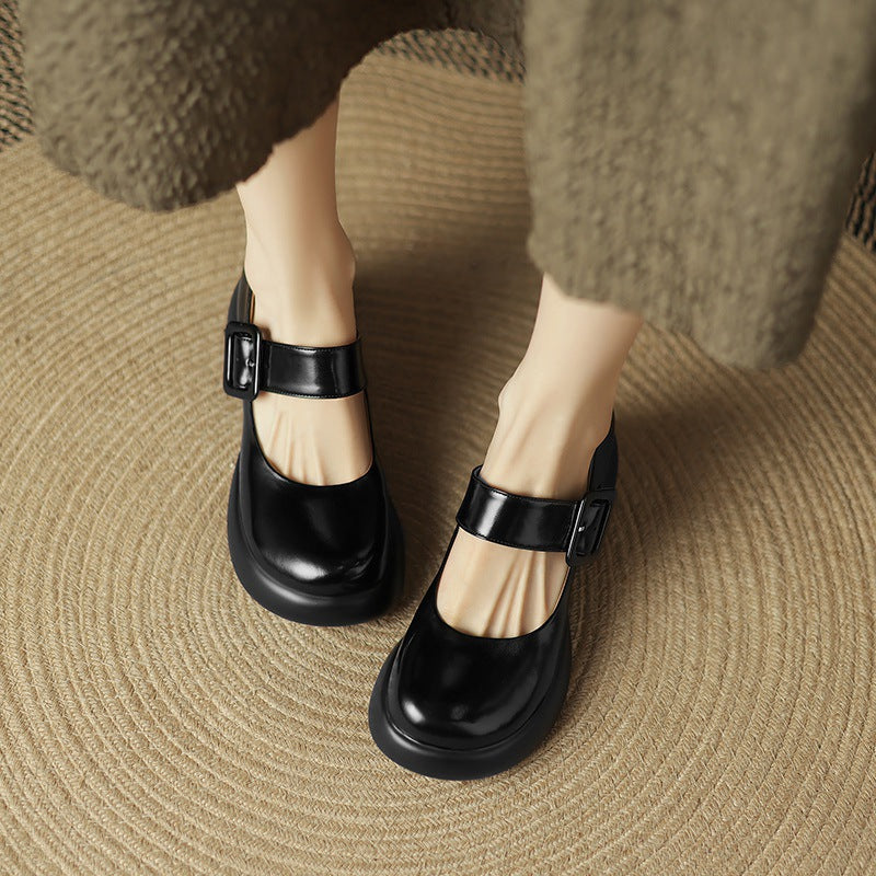 Women's Retro Platform Chunky Mary Jane Muffin Women's Fashion Shoes