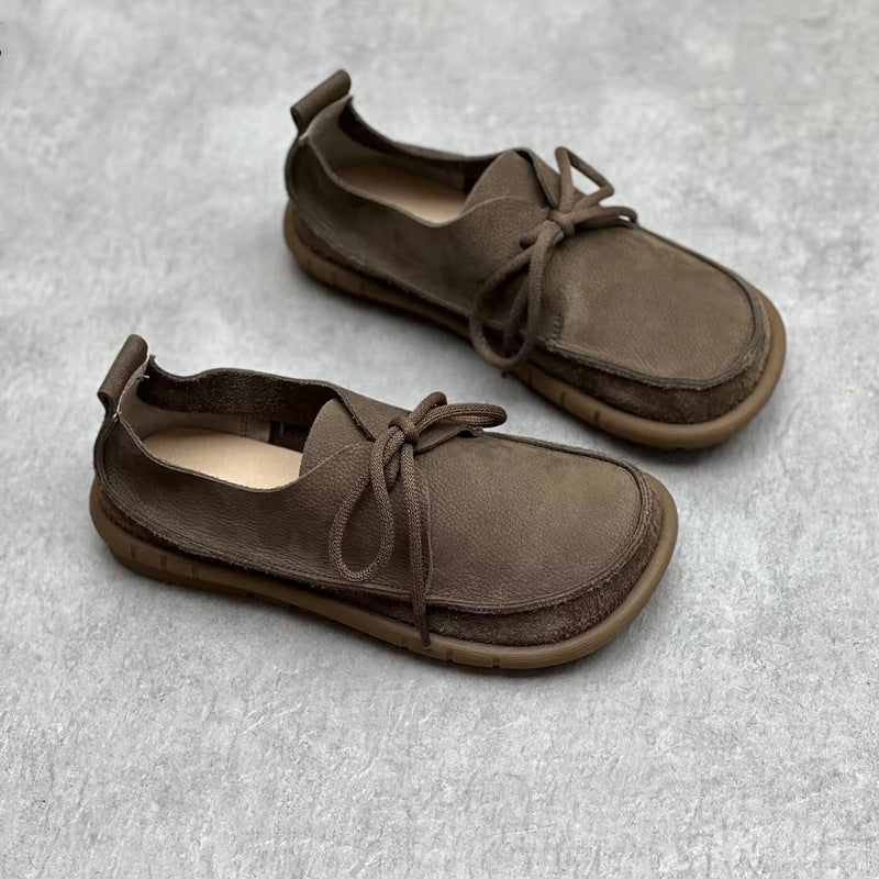Women's Handmade Genuine Pumps Retro Art Versatile Women's Casual Shoes