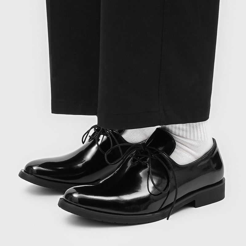 Men's Black Fashion Performance Suit Dancing Business Men's Casual Leather Shoes