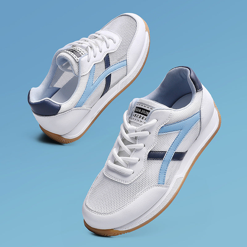 Women's White Flat Lightweight Mesh Surface Breathable Sneakers