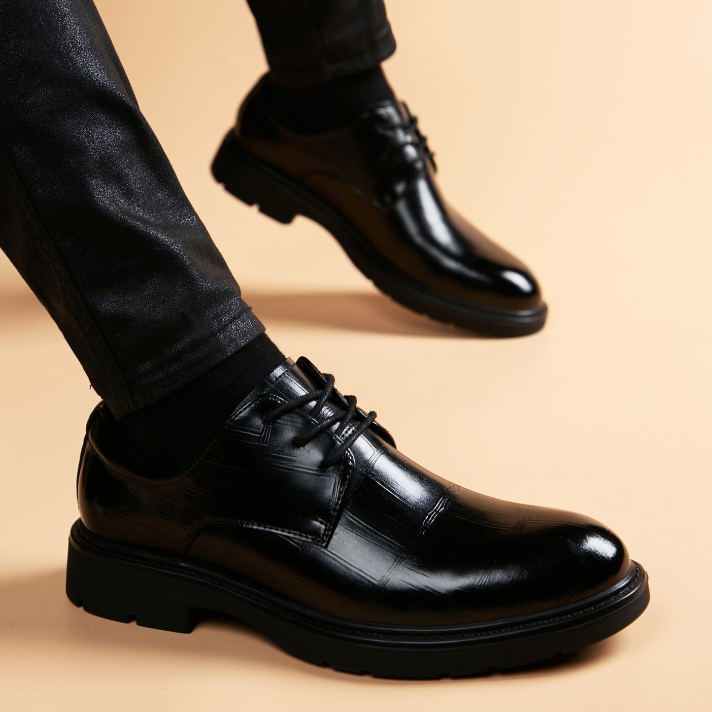 Men's Wear Breathable Genuine Fashion Height Increasing Insole Men's Business Leather Shoes