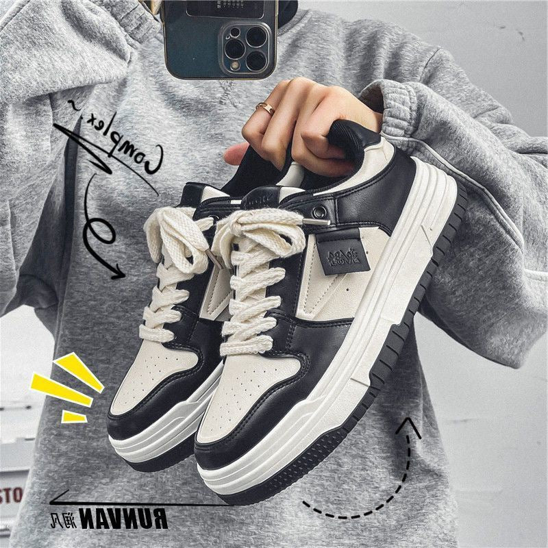 Men's Small White Boys Thick Bottom Korean Fashion Sneakers