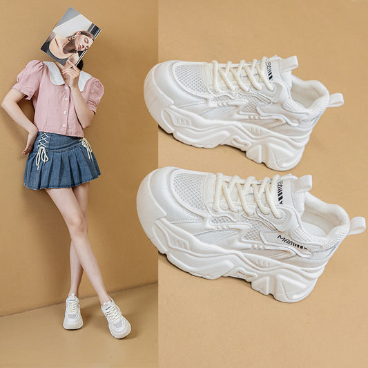 Women's Summer Genuine Transparent Net Mesh Surface Platform Casual Shoes