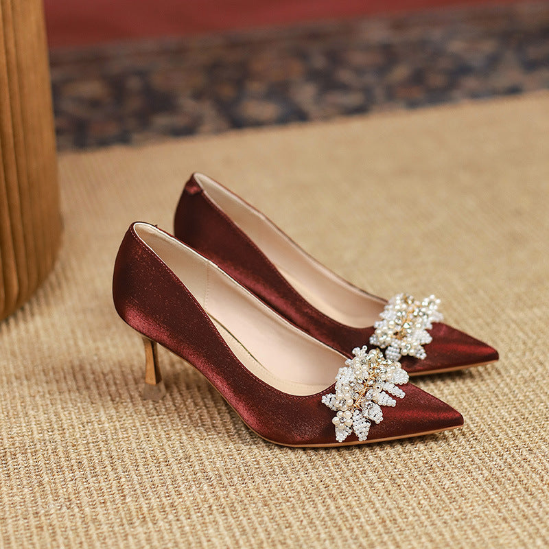 Women's Niche Wedding Genuine Pumps Bridal Dress Women's Shoes