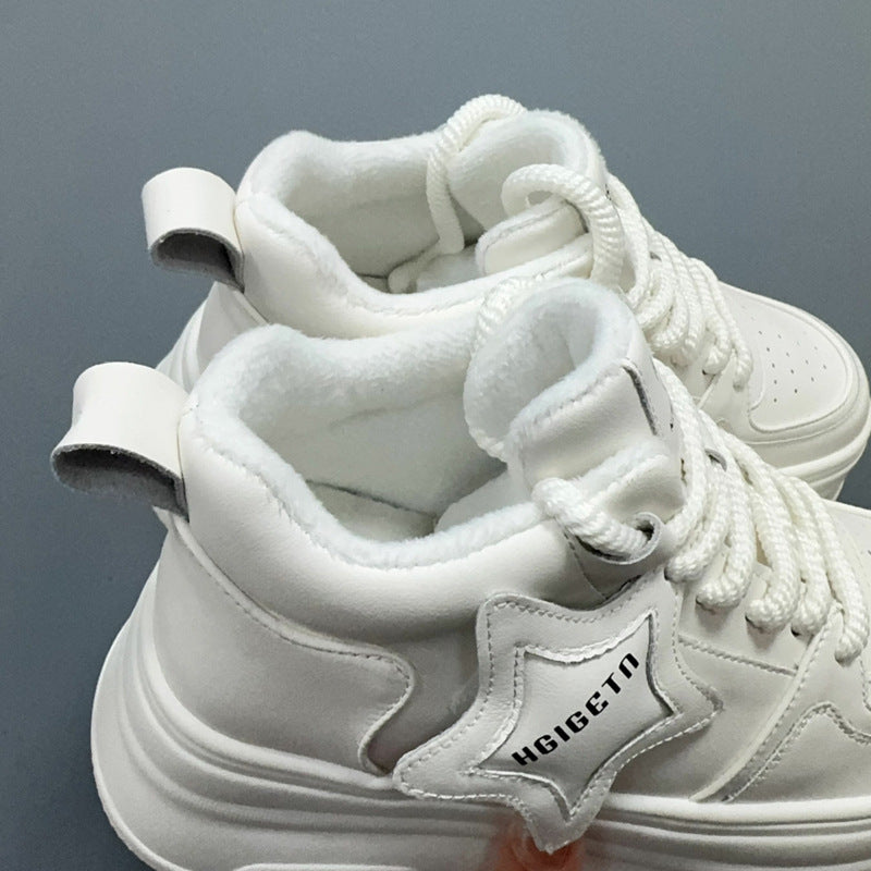 Women's Matching Hidden White Thick Bottom Black Women's Casual Shoes