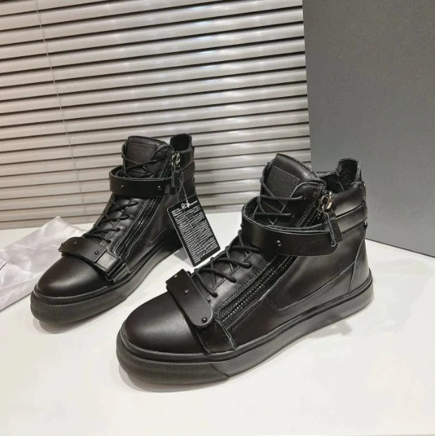 Women's Zipper Flat Round Head Genuine Comfort Women's Casual Shoes