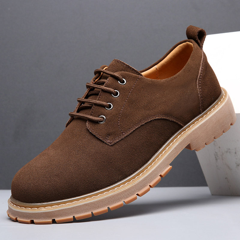 Men's Large Size Matte Cowhide Surface Big Head Low Top Men's Casual Shoes