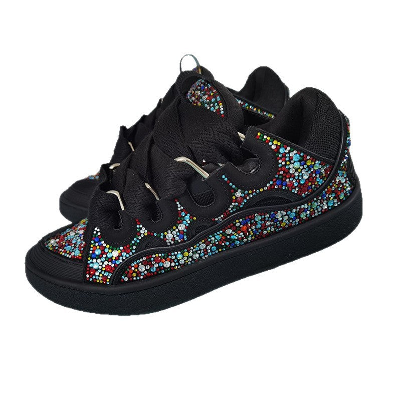 Women's & Men's Spring Low Trendy Couple Rhinestone Raise Men's Shoes