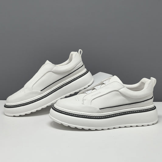 Men's Layer Cowhide Platform Board Fashionable Genuine Men's Shoes