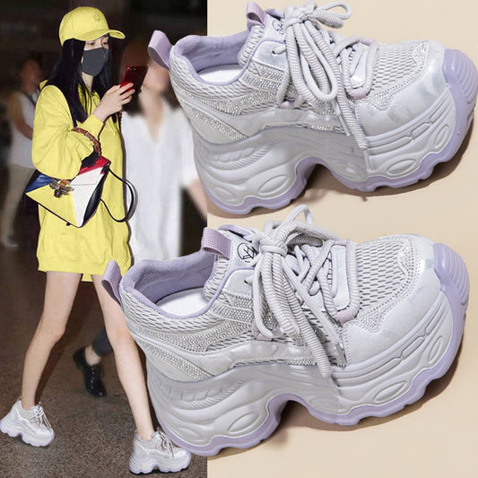 Women's Increasing Insole Dad Mesh Breathable Leisure Women's Casual Shoes