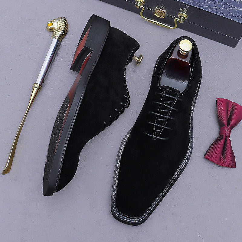 Men's British Style Suede Matte Fashion Fashionable Men's Business Leather Shoes
