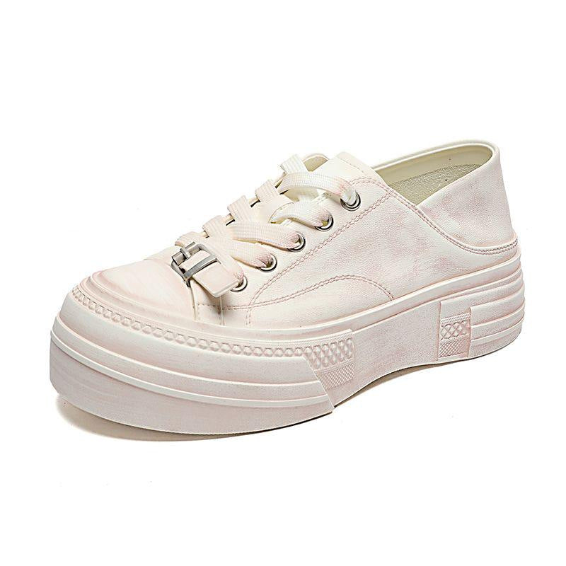 Women's Buckle Brushed Old Pumps Thick Bottom Hight Women's Casual Shoes
