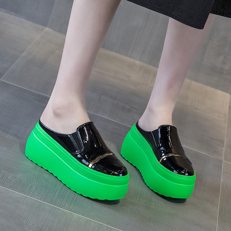 Women's Summer Closed Toe Green Bottom Trendy Slippers