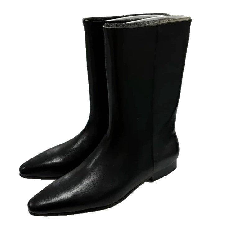 Women's Version Retro Simple Low Sleeve Skinny For Women's Leather Boots