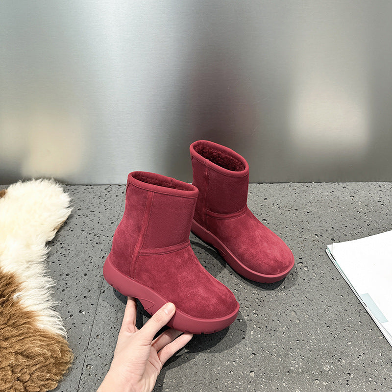 Women's Winter Fleece-lined Thickened Waterproof Minus Platform Ankle Women's Snow Boots