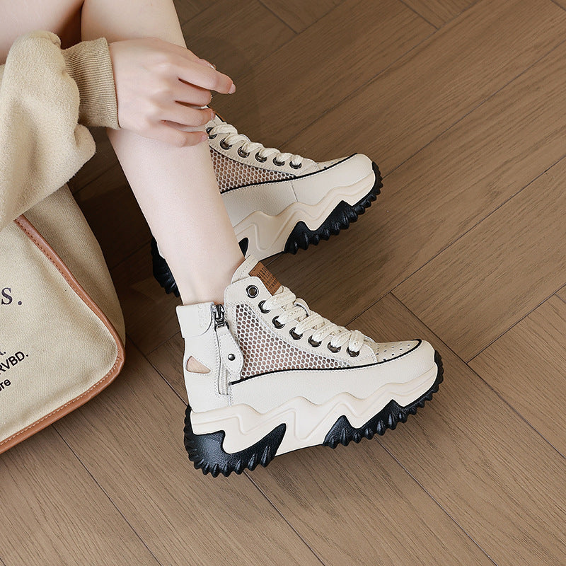 Women's Sports Summer Color Matching Mesh Breathable Platform Women's Casual Shoes