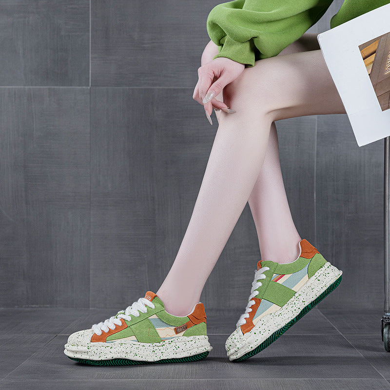 Women's Dissoed Spring Niche Design Sense Thick Sole Increased Women's Board Shoes