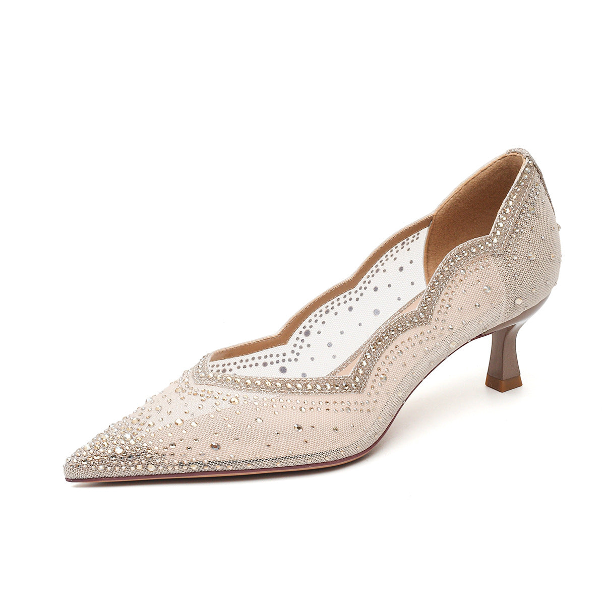 Women's Starry Rhinestone French High Elegant Wedding Bridesmaid Design Sense Men's Shoes
