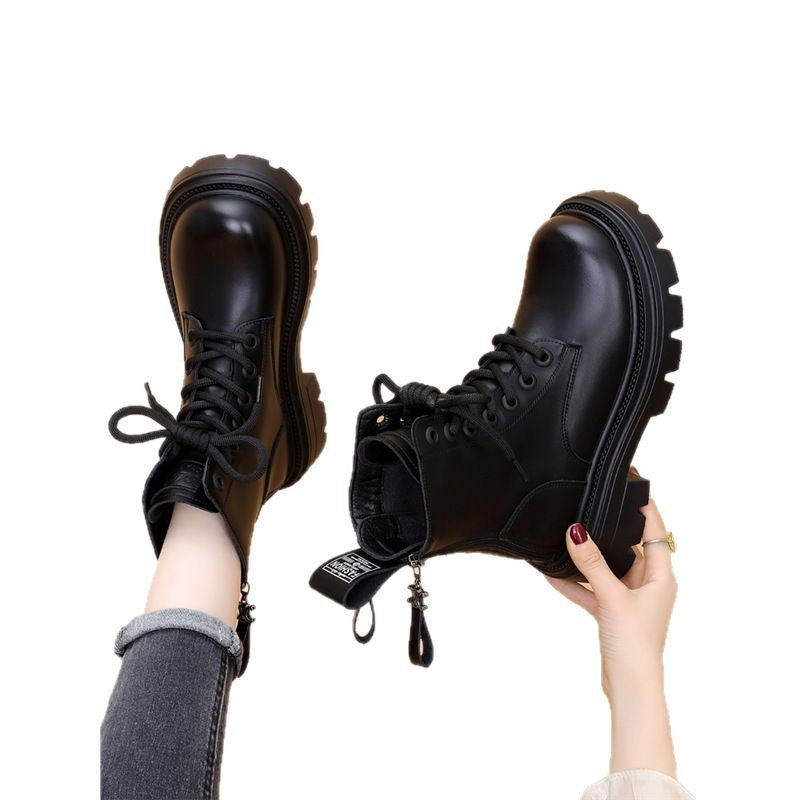 Women's Martin British Thick-soled Short Small Size Women's Leather Boots
