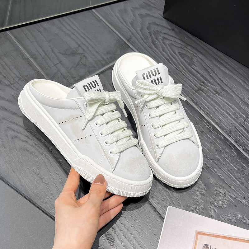 Women's Box Half Outdoor Sports Platform Retro Distressed Little Women's Casual Shoes