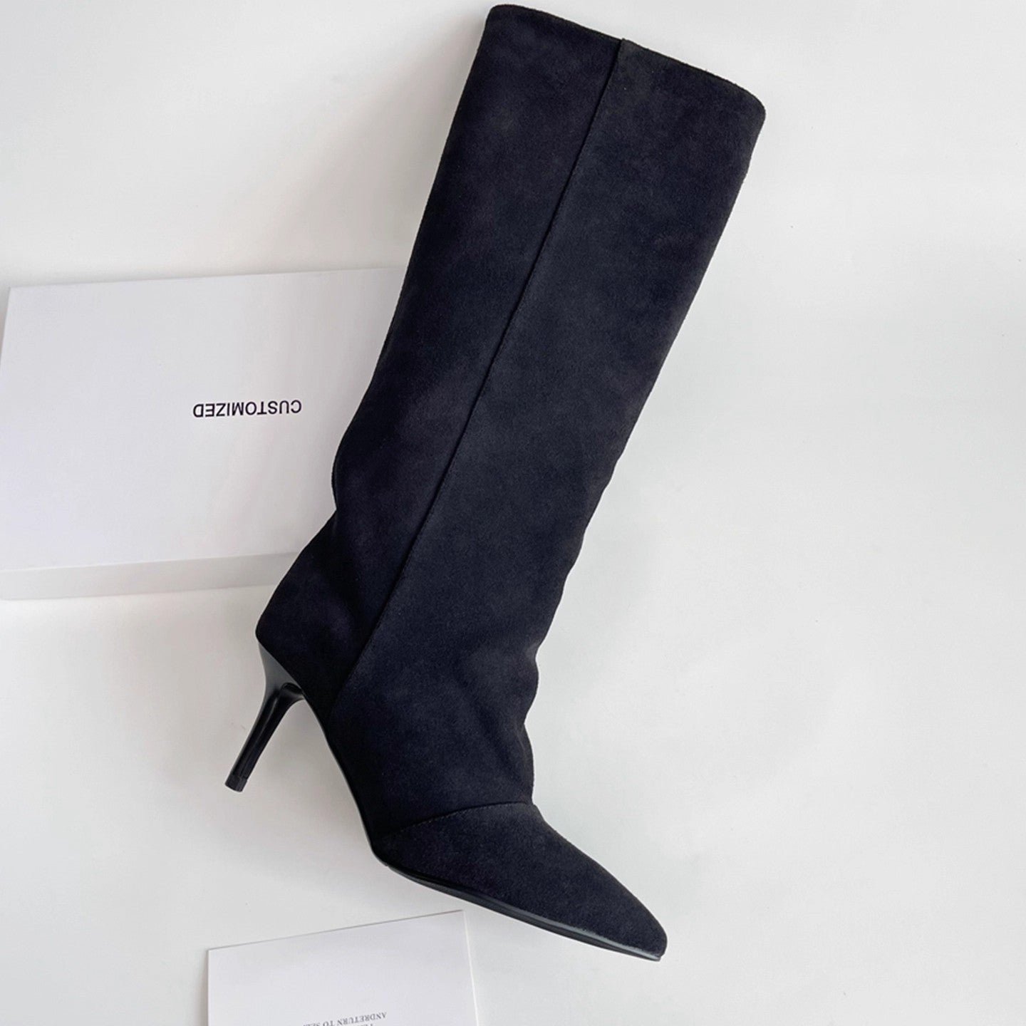 Women's Elegant Wide Slimming High-heel Below The Knee Women's Fashion Shoes