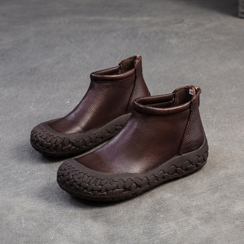 Women's Fashion Trend Round Toe British Ankle Boots