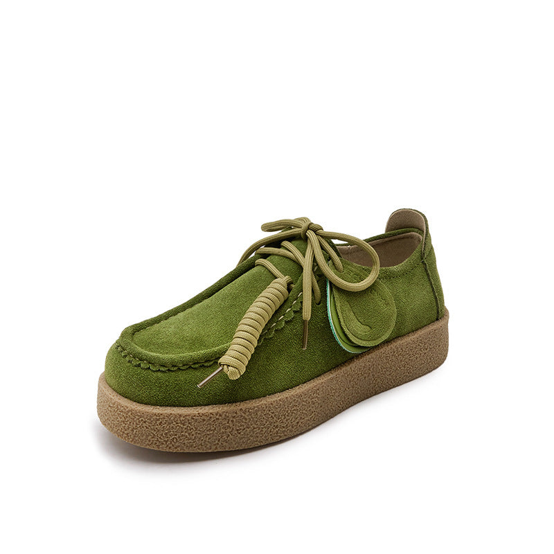Women's & Men's Couple Platform Kangaroo Biscuit Derby Retro Women's Sports Shoes