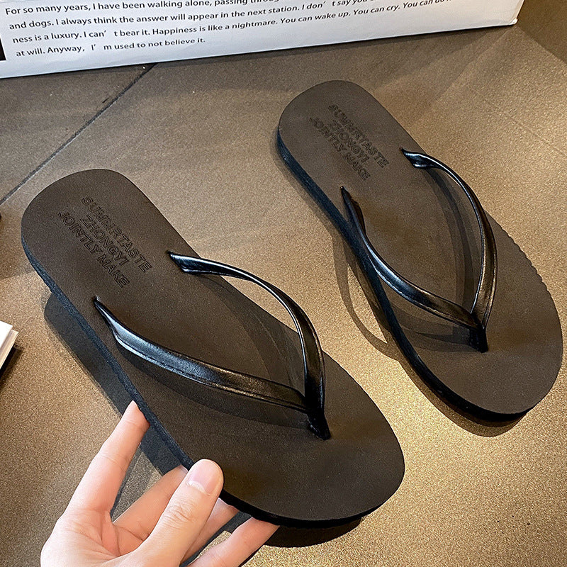 Women's & Men's Flip-flops Black Couple Outdoor Stylish Beach Sandals