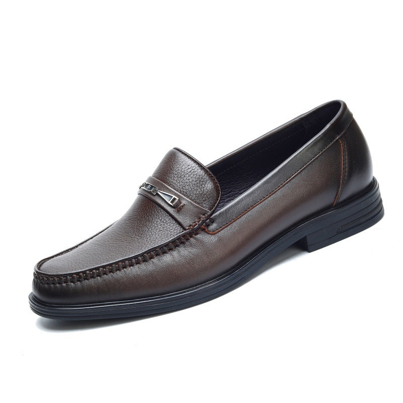 Men's First Layer Cowhide Dress Slip-on Fashion Soft Bottom Casual Shoes