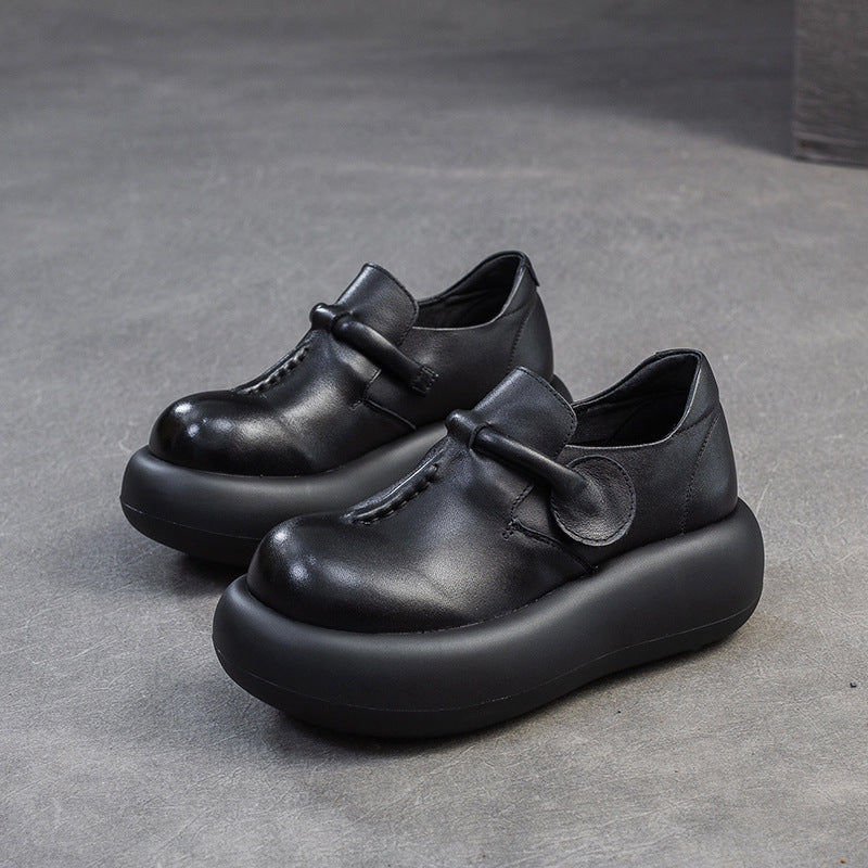 Women's Retro Simple First Layer Cowhide Comfort Commuter Women's Casual Shoes