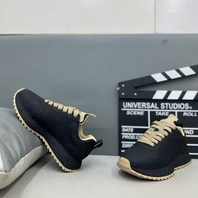 Men's Winter Fashion Trendy Printed Thick Bottom Color Men's Casual Shoes