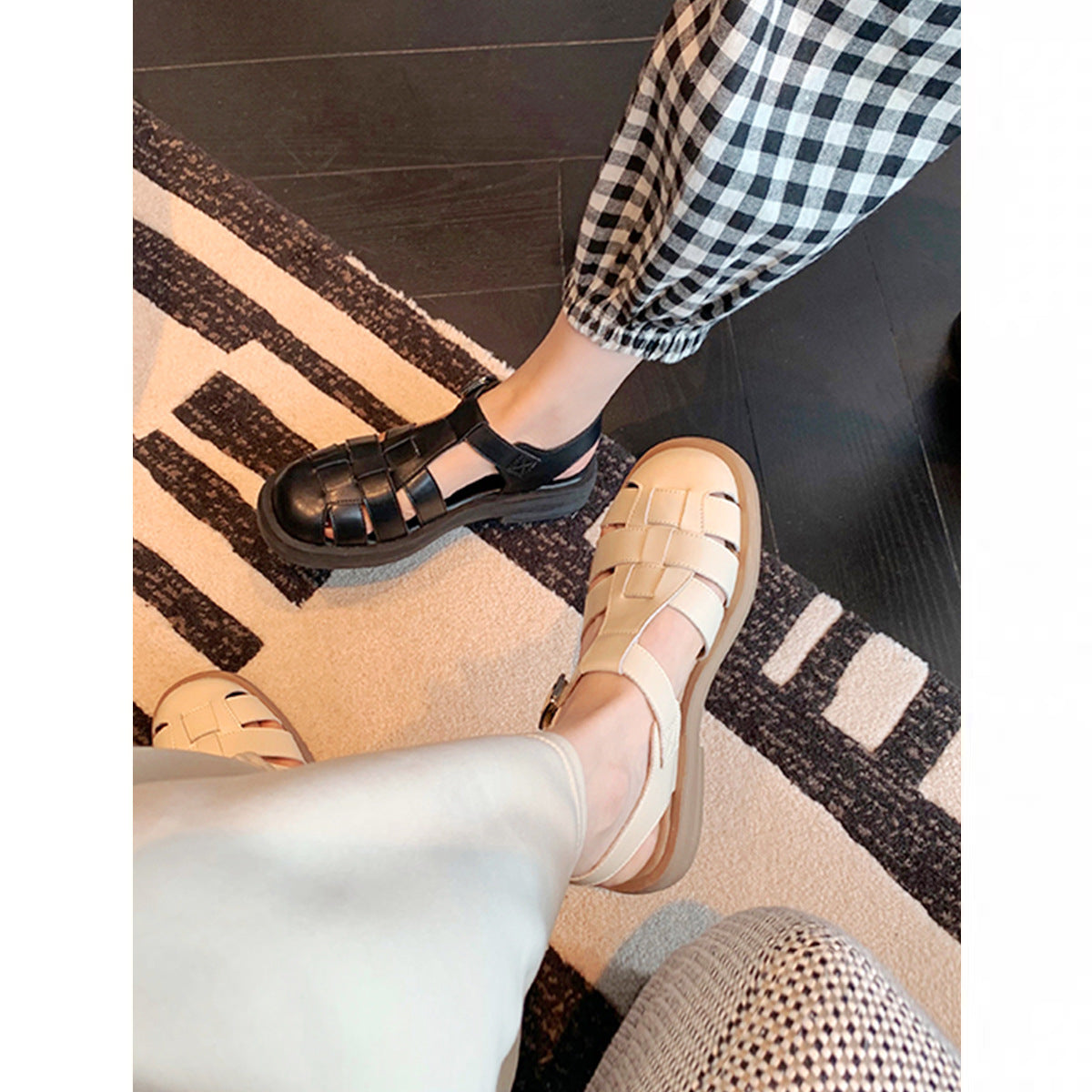 Women's Unique Genuine Roman Platform Pumps Sandals