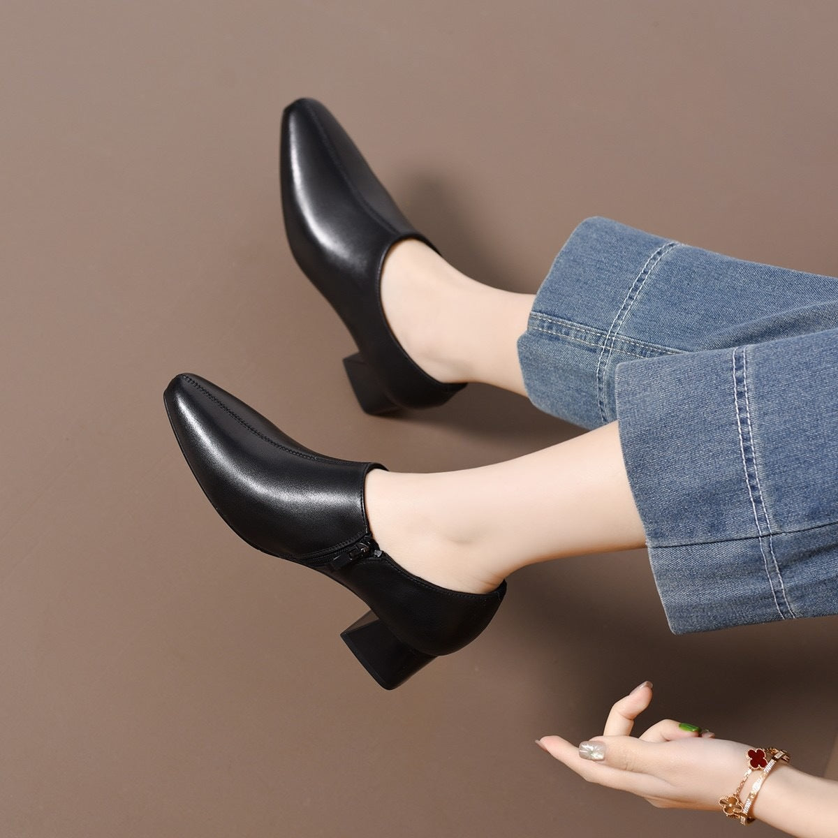 Women's Mid Pointed Small Soft Bottom Stiletto Women's Fashion Shoes