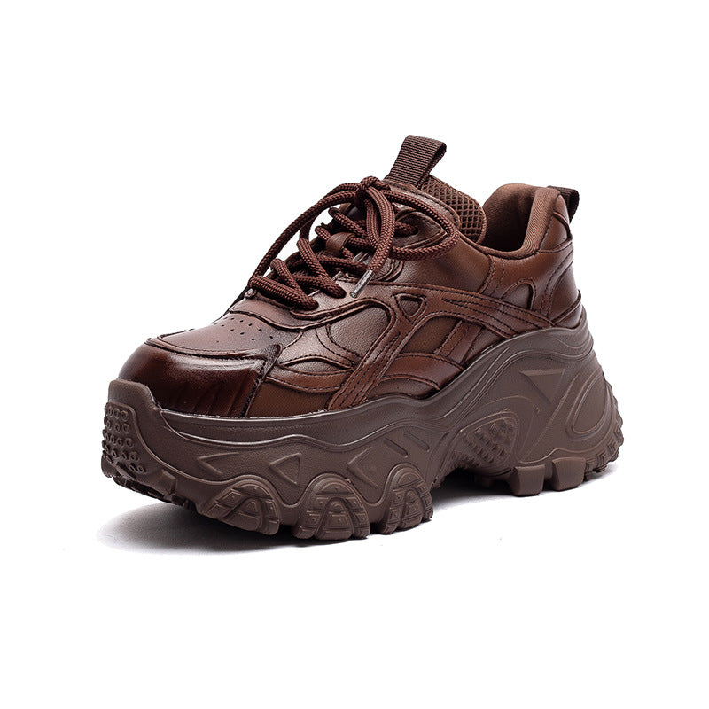 Women's Shu Versatile Solid Color Sports Dad Raise The Bottom Women's Casual Shoes