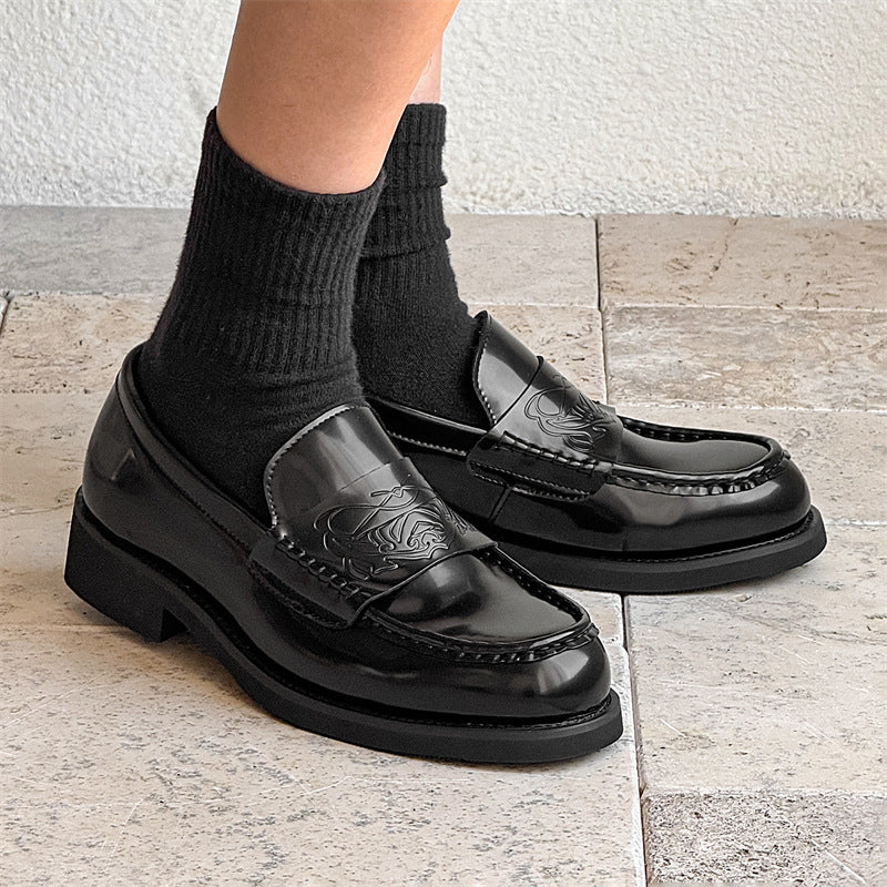Graceful Summer Couple Slip-on Lovers Blue Men's Business Leather Shoes