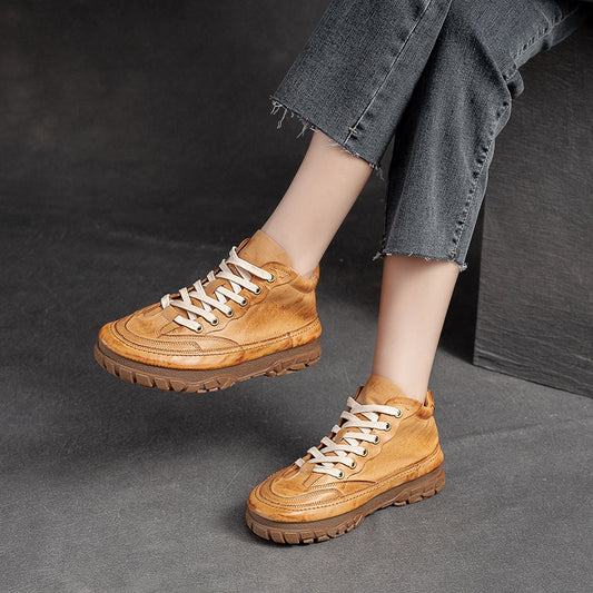 Women's Shu Front Pumps First Layer Cowhide Casual Shoes