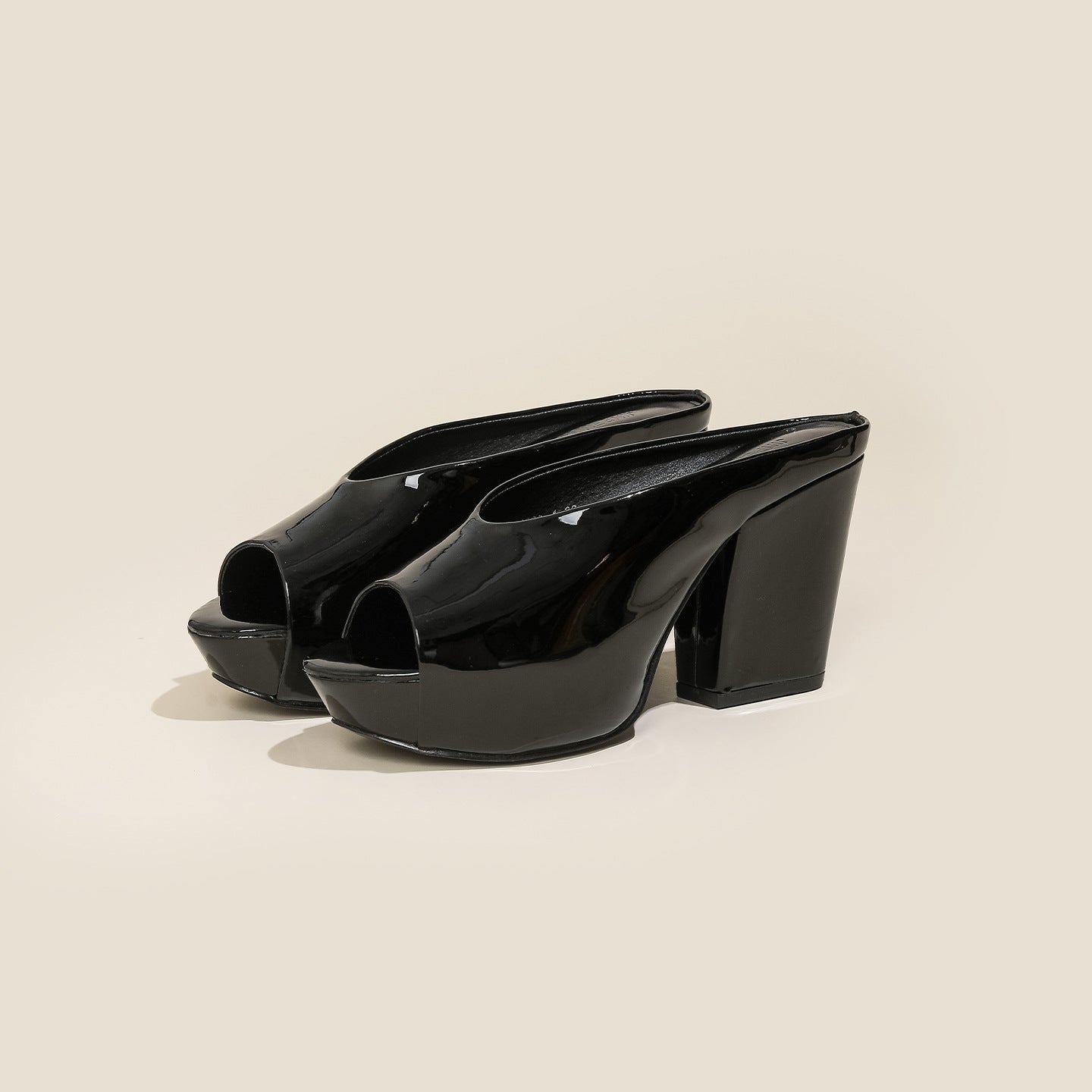 Women's French Retro Open Toe Chunky Shallow Platform Sandals