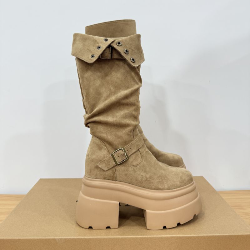 Women's Over The Knee Super Hot Fashion Veet Padded Waste Women's Leather Boots