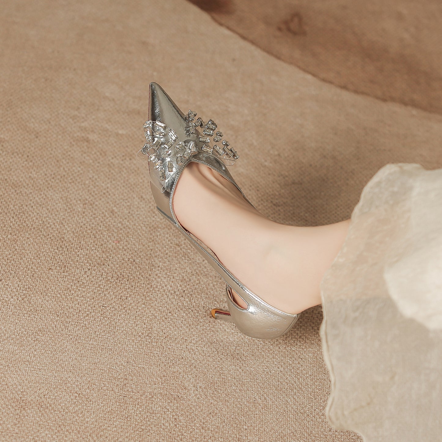 Women's & Men's Beautiful Fashion Pointed Toe Stiletto Matching Skirt Women's Shoes