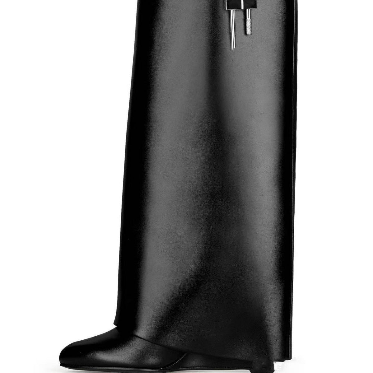 Large Tube Circumference Round Head Long Canister Metal Lock Catch Women's Leather Boots