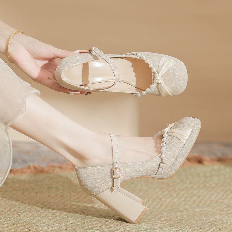 Women's With Skirt Chunky Pumps Long-term Wear Not Tired Feet Cute Women's Fashion Shoes