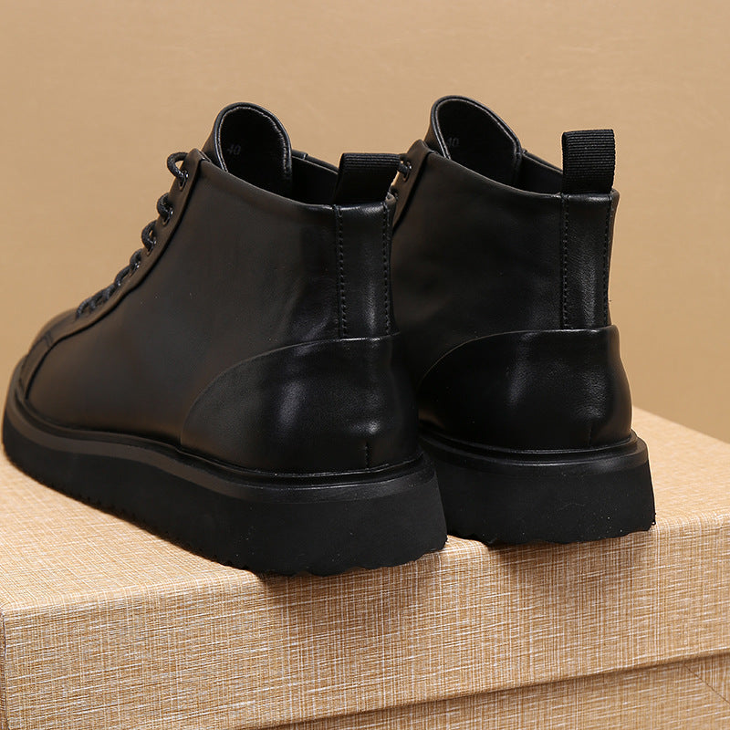 Men's Top Layer Cowhide Worker Muffin Bottom Boots