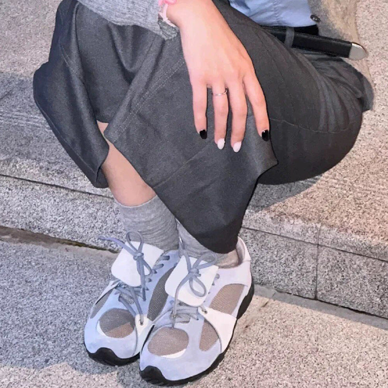 Women's Cowhide Version Korean Style Niche Blue Men's Shoes