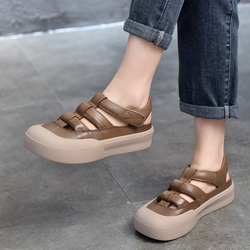 Price First Layer Cowhide Roman Summer Sandals